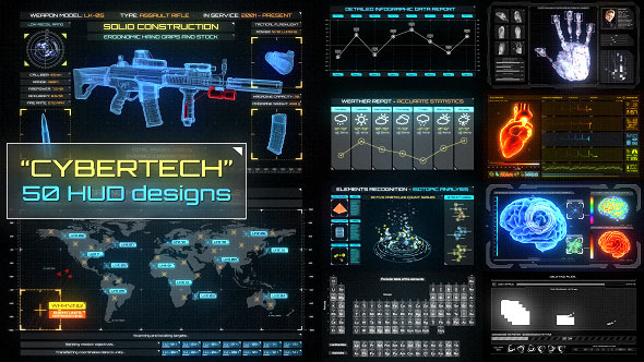 CyberTech HUD Infographic Pack 10581330
