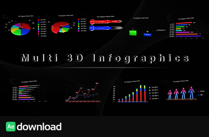Multi 3D Infographics free download videohive project