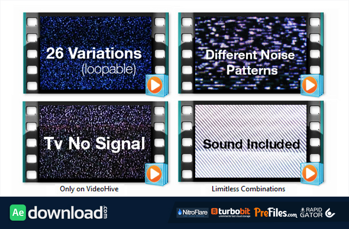 TV Noise - No Signal Bundle Free Download After Effects Templates