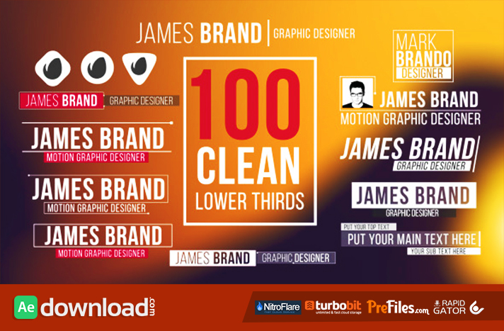 100 CLEAN LOWER THIRDS Free Download After Effects Templates