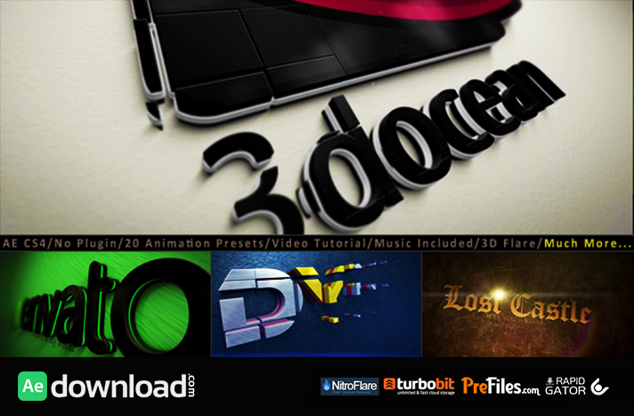 3D LOGO TITLE INTRO ANIMATION KIT (VIDEOHIVE PROJECT) - FREE DOWNLOAD - Free  After Effects Template - Videohive projects
