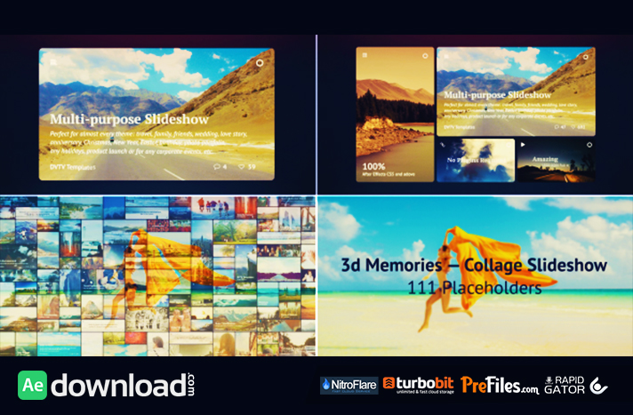 3d Memories Collage SlideshowFree Download After Effects Templates