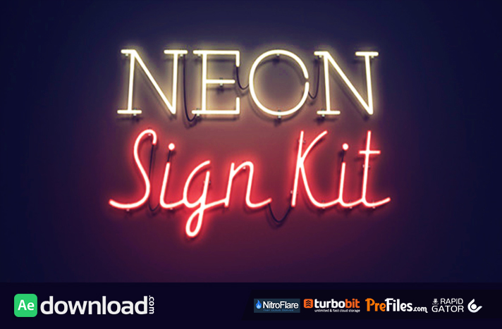 Neon Sign Kit Free Download After Effects Templates
