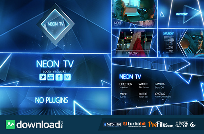 Neon TV Broadcast Package Free Download After Effects Templates