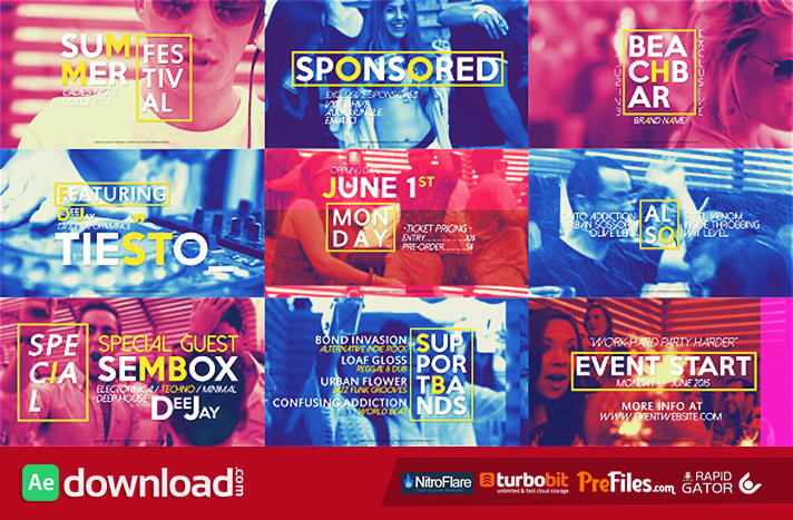 Quick Slideshow Opener Festival Event Promo Free Download After Effects Templates