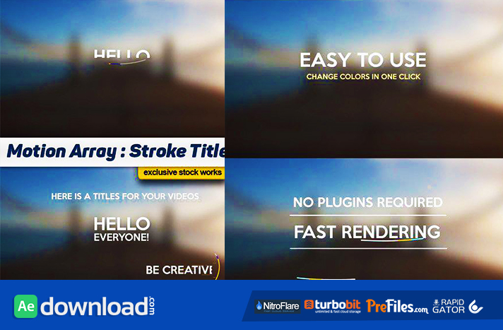 STROKE TITLES - AFTER EFFECTS PROJECTS (MOTION ARRAY) Free Download After Effects Templates
