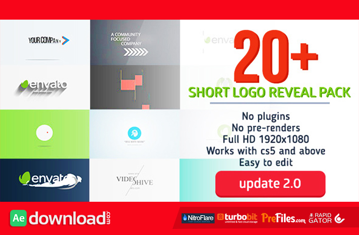 Short Logo Reveal Pack Free Download After Effects Templates