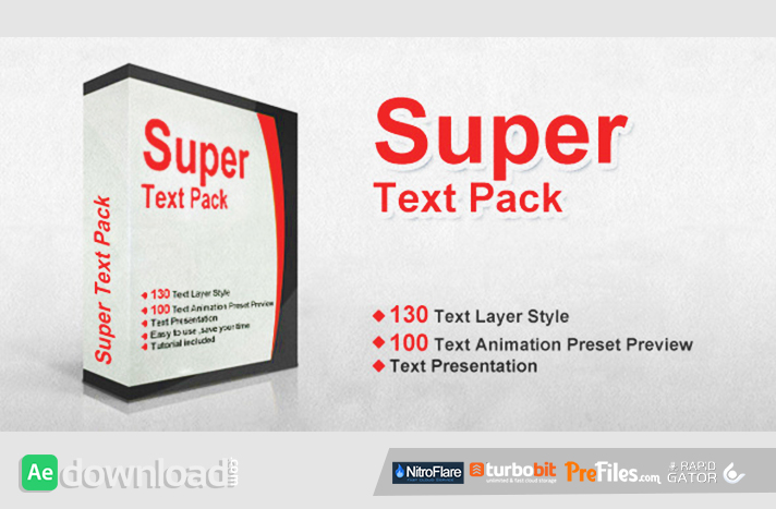 SUPER TEXT PACK - AFTER EFFECTS PRESET (VIDEOHIVE) - FREE DOWNLOAD - Free  After Effects Template - Videohive projects