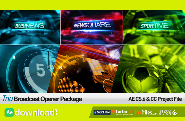 Trio Broadcast Openers Package Free Download After Effects Templates