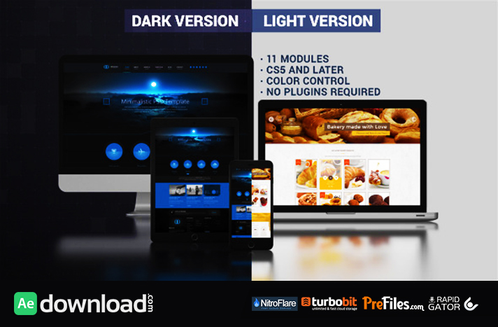 Website Presentation (Dark & Light) Free Download After Effects Templates