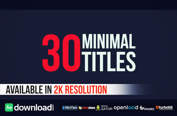 30 Minimal Titles free download (videohive template)