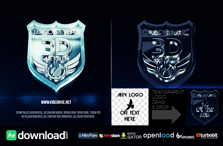 3D Metallic Logo free download (videohive template)