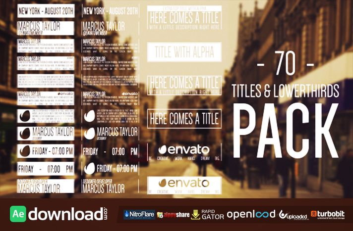70 Hipster Titles & Lowerthirds free download (videohive template)