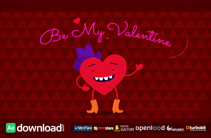 Be My Valentine Cartoon Greeting (videohive template)