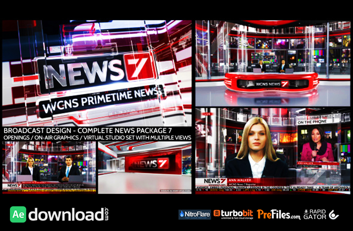 BROADCAST DESIGN COMPLETE NEWS PACKAGE 7 VIDEOHIVE PROJECT FREE 