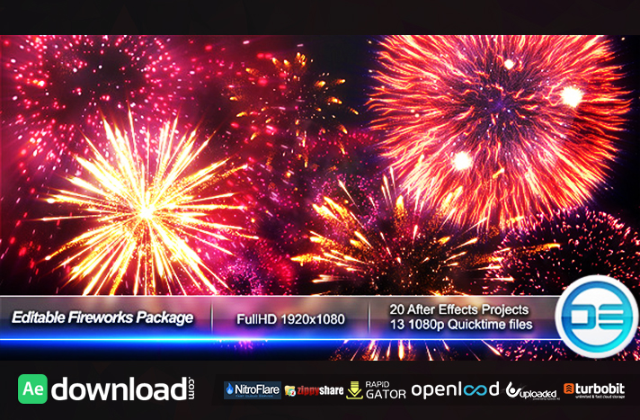after effects fireworks template free download