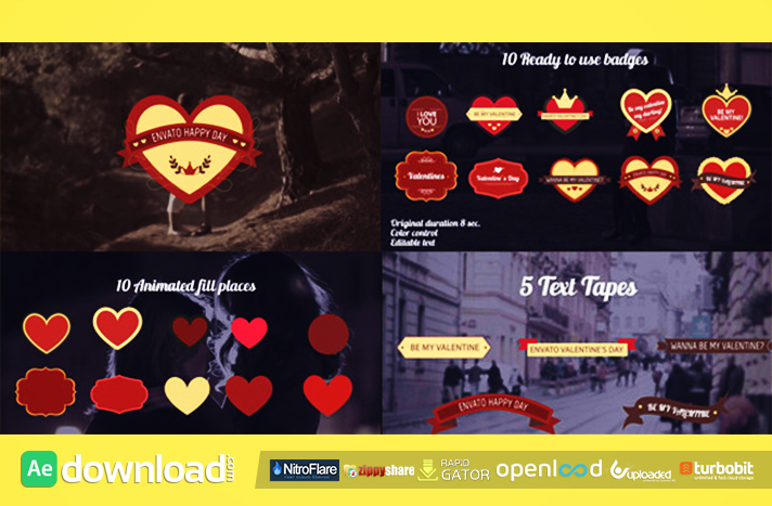 Romantic Badges free after effects templates