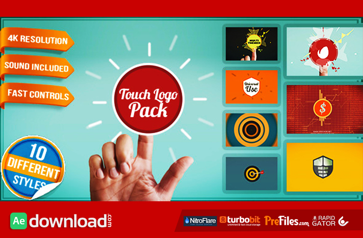 Touch Logo Pack - Flat Interactive Media Reveals