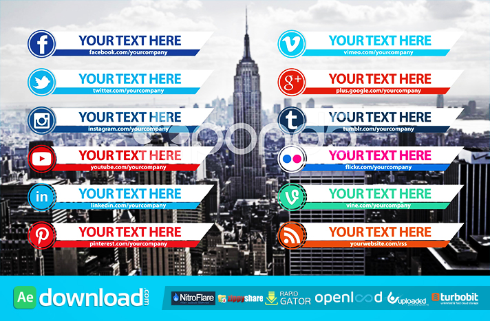 CLEAN SOCIAL MEDIA LOWER THIRDS PACK FREE DOWNLOAD