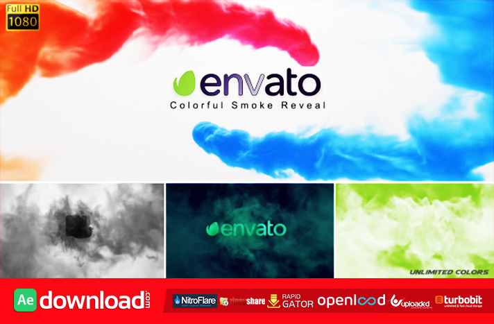 colorful smoke logo reveal after effects template free download