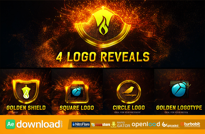 gold particles logo reveal after effects project free download