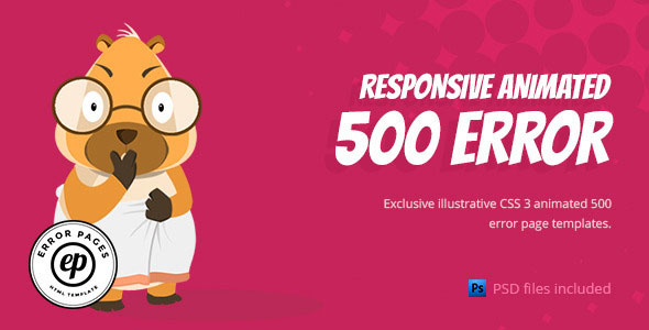 500 Error – CSS Animated HTML Template Free Download - Free After Effects  Template - Videohive projects