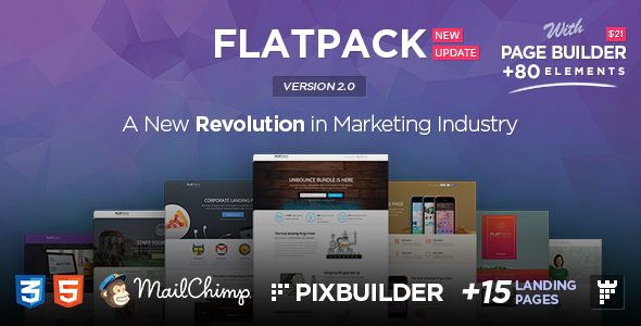 FLATPACK v2 Landing Pages Pack With Page Builder Free Download - Free After  Effects Template - Videohive projects