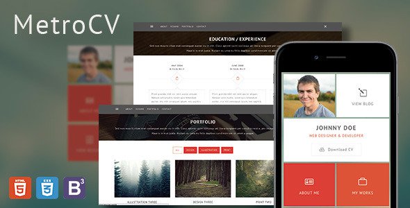 MetroCV-OnePage-Resume-Portfolio-WordPress-Theme