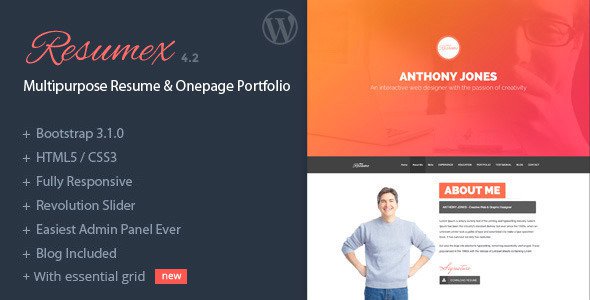 ResumeX-v4.2-Multipurpose-Resume-One-Page-Portfolio