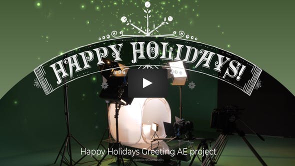 Happy Holidays Christmas Videography studio Greetings AE project