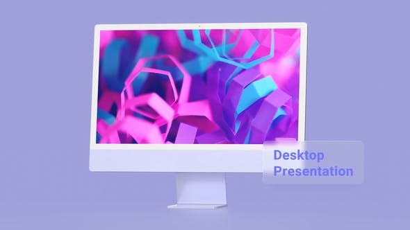 Colorful Display Website Desktop Mock Up Presentation preview