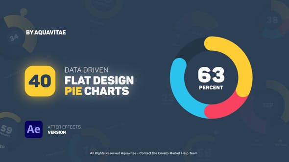 Flat Design Pie Charts Preview Image AE