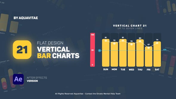 Flat Design Vertical Bar Charts Preview Image AE