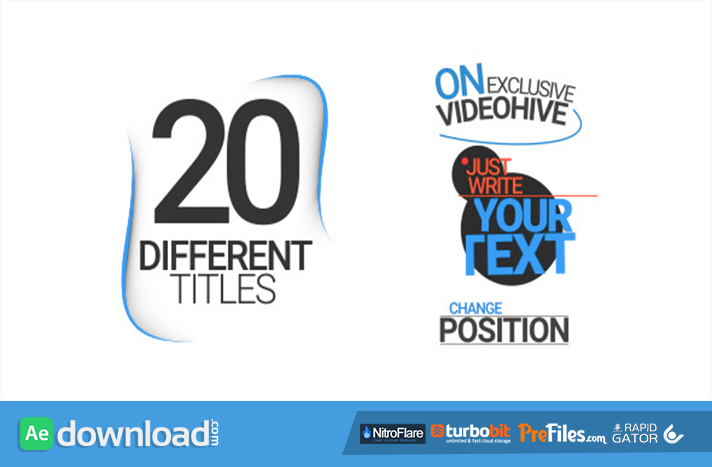 20 Different Titles Free Download After Effects Templates