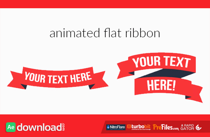 Animated Flat Ribbon Free Download After Effects Templates