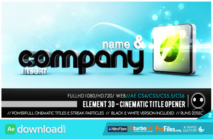 Element 3D - Cinematic Titles Opener Free Download After Effects Templates