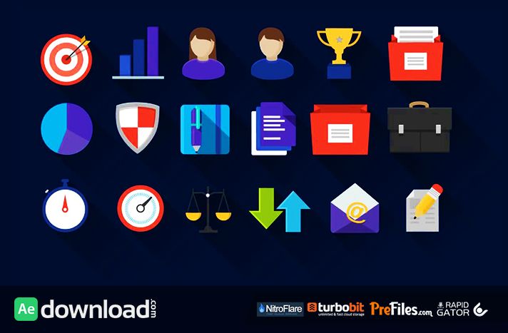 FLAT ICONS PACK (MOTION ARRAY) Free Download After Effects Templates