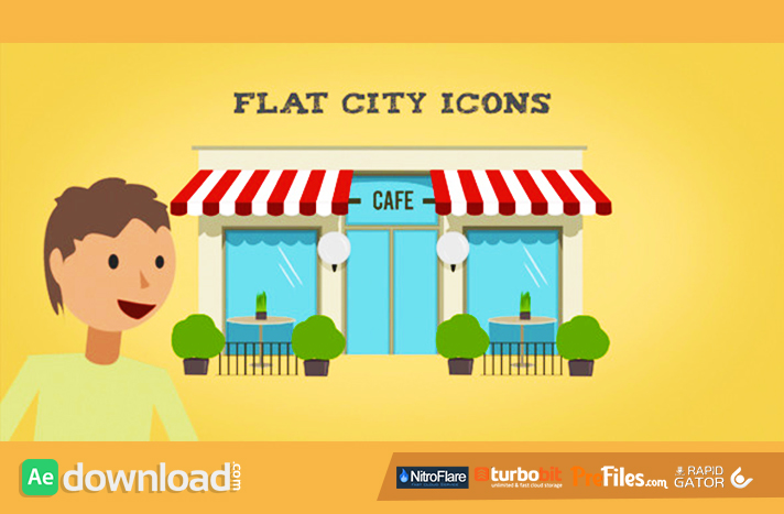 Flat City Icons Free Download After Effects Templates