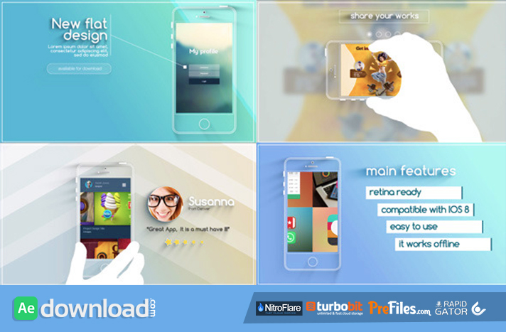 Flat and Modern App Explainer Free Download After Effects Templates