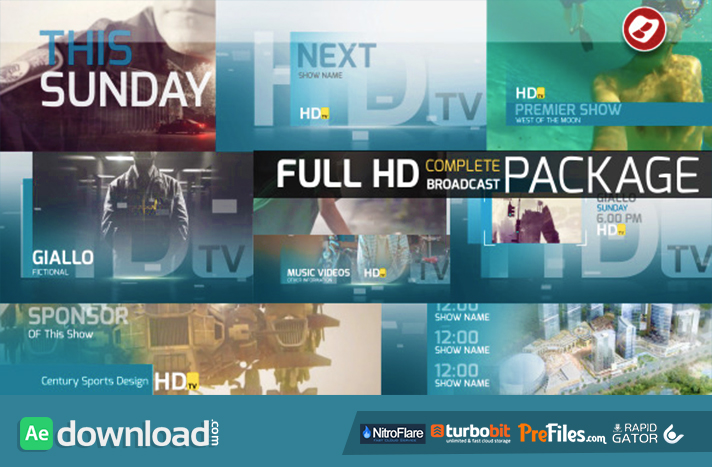 HDtv Complete Broadcast Package Free Download After Effects Templates