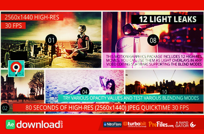 Light Leaks Pack II Free Download After Effects Templates