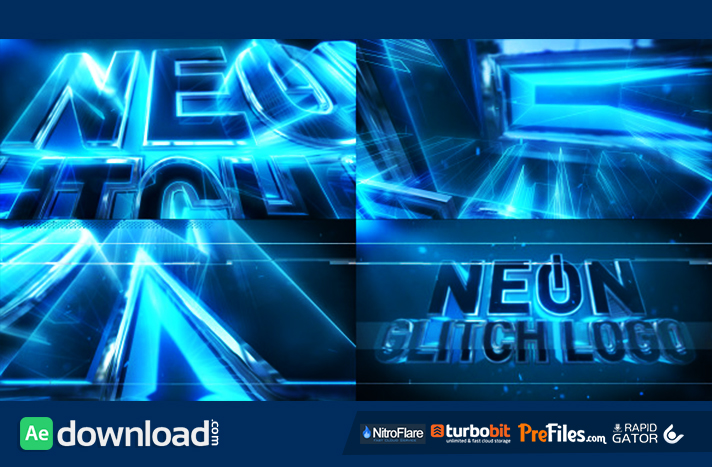 Neon Glitch Logo Free Download After Effects Templates