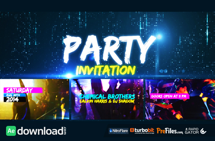 Party Invitation Free Download After Effects Templates