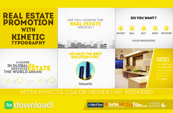 Real Estate Promotion With Kinetic Typography Free Download After Effects Templates