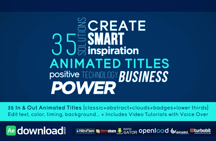 35 Animated Titles free download (videohive template)