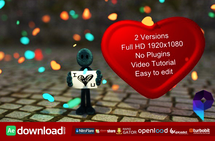 I love You free after effects templates
