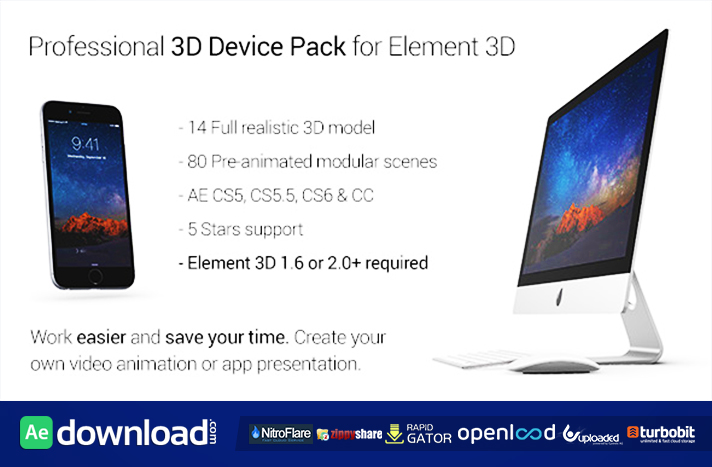 Professional 3D Device Pack for Element 3D