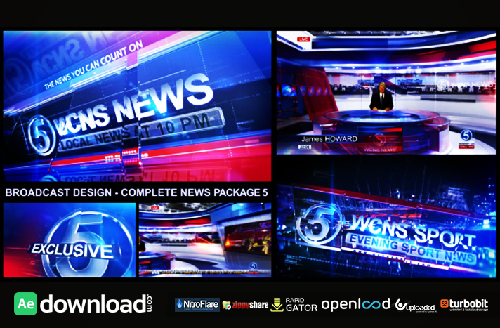broadcast design news id free download after effects template