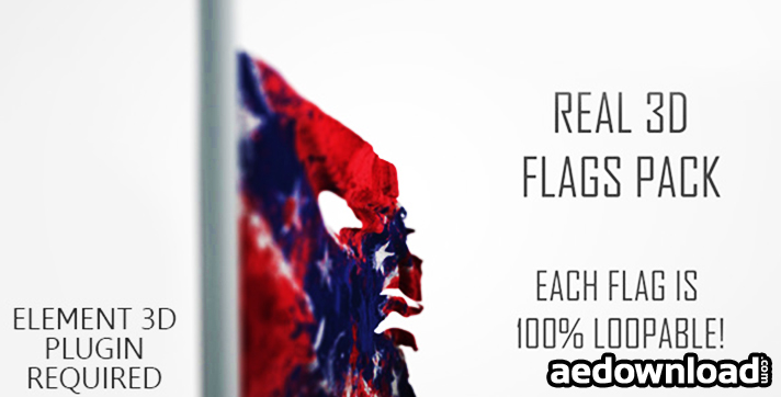 Real 3D Flags pack