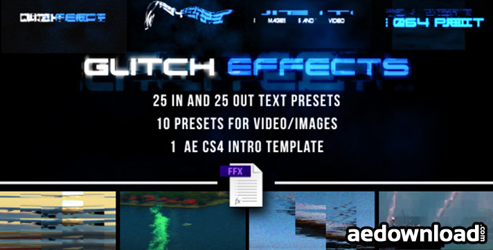 glitch text animation presets pack free download for after effects